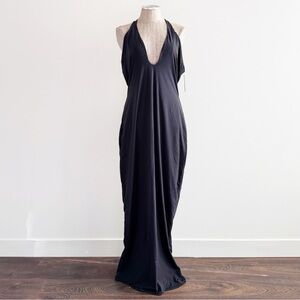 SKIMS Fits Everybody Plunging Neckline Halter Dress